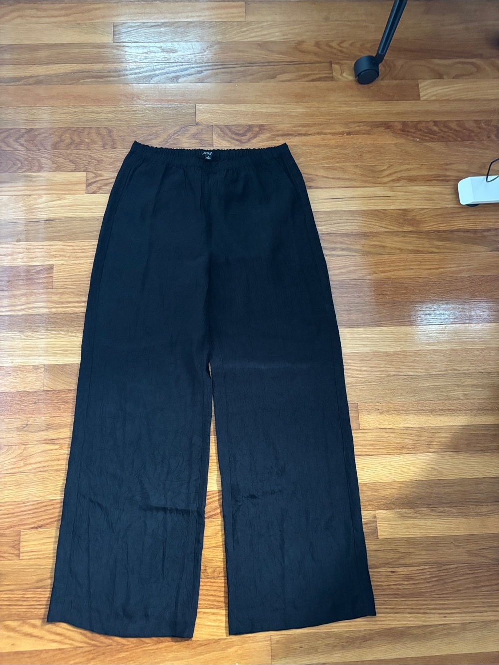 J. Crew Black Wide-Leg Elastic-Waist Pants